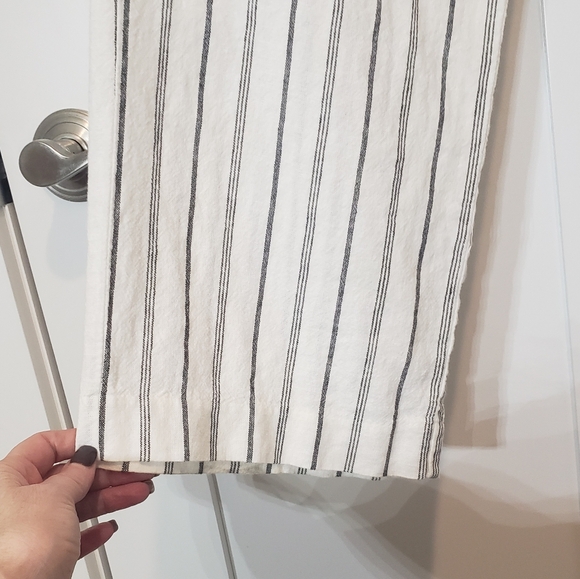 Old Navy Taylor Wide Leg Extra High Rise Trousers Linen Rayon Large White Grey - Picture 7 of 14